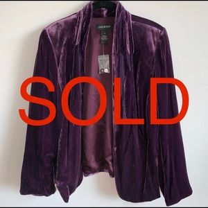 SOLD 10/20/19 NWT Lane Bryant Purple Velvet Blazer